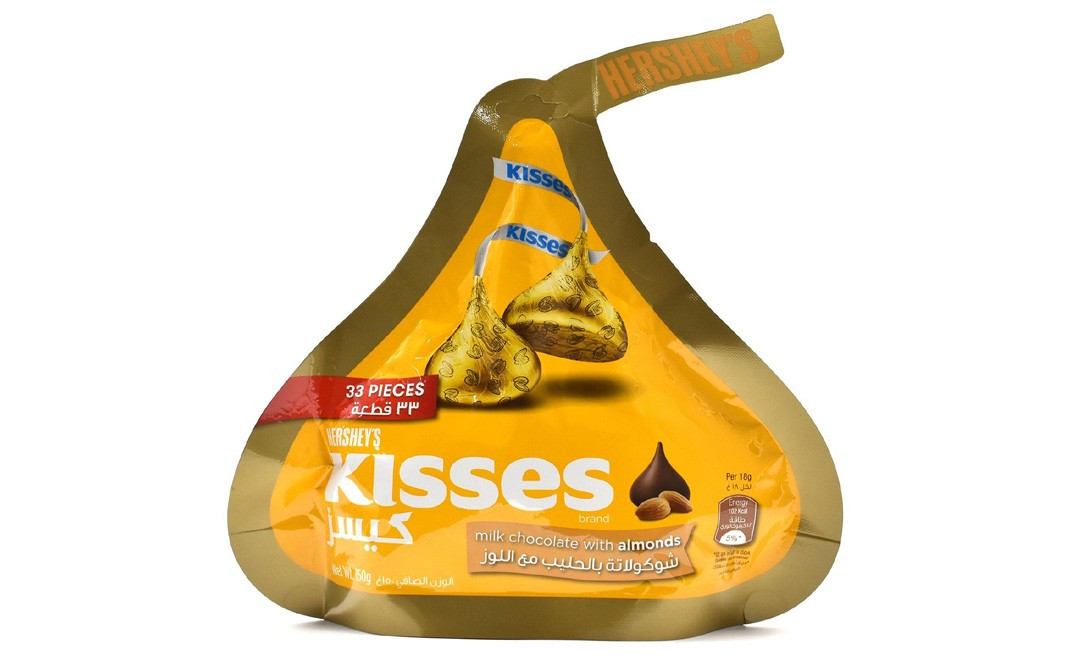 Hershey's Kisses Milk Chocolate With Almonds   Pouch  150 grams